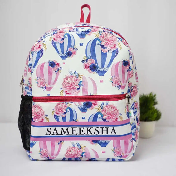 Personalised Air Balloon Printed Kids Bagpack